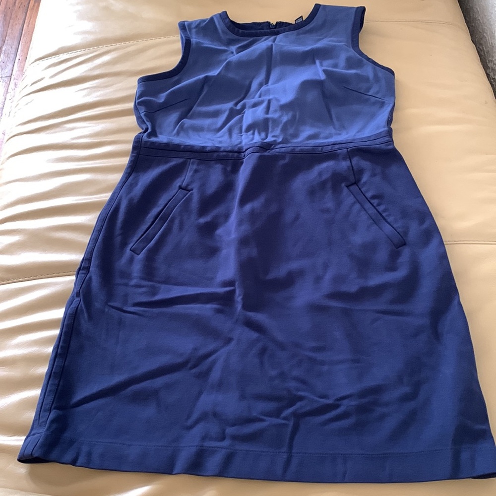 Lands End 2-Tone Sleeveless Ponte Dress